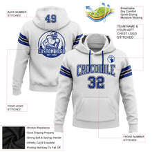 Загрузить изображение в средство просмотра галереи, Custom Stitched White Royal-Black Football Pullover Sweatshirt Hoodie
