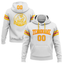 Загрузить изображение в средство просмотра галереи, Custom Stitched White Yellow-Orange Football Pullover Sweatshirt Hoodie
