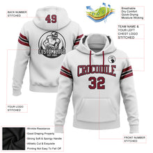Load image into Gallery viewer, Custom Stitched White Crimson-Black Football Pullover Sweatshirt Hoodie
