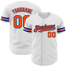 Laden Sie das Bild in den Galerie-Viewer, Custom White Orange-Royal Authentic Baseball Jersey
