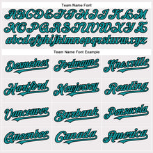 Load image into Gallery viewer, Custom White Teal-Black Authentic Baseball Jersey
