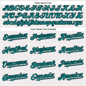 Custom White Teal-Black Authentic Baseball Jersey