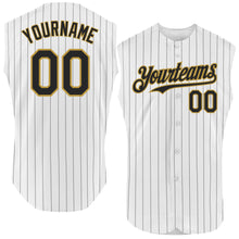 Charger l&#39;image dans la galerie, Custom White Black Pinstripe Old Gold Authentic Sleeveless Baseball Jersey
