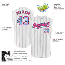 Charger l&#39;image dans la galerie, Custom White Black Pinstripe Light Blue-Pink Authentic Sleeveless Baseball Jersey
