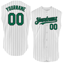 Charger l&#39;image dans la galerie, Custom White Black Pinstripe Kelly Green Authentic Sleeveless Baseball Jersey
