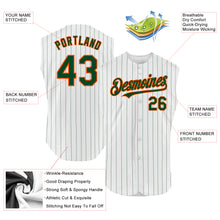 Charger l&#39;image dans la galerie, Custom White Green Pinstripe Gold Authentic Sleeveless Baseball Jersey
