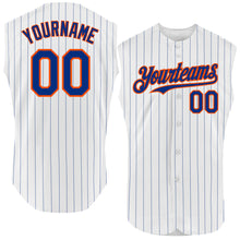 Charger l&#39;image dans la galerie, Custom White Royal Pinstripe Royal Authentic Sleeveless Baseball Jersey
