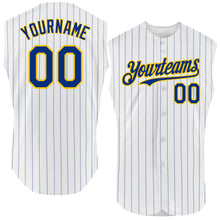 Charger l&#39;image dans la galerie, Custom White Royal Pinstripe Red Authentic Sleeveless Baseball Jersey
