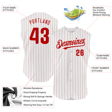 Charger l&#39;image dans la galerie, Custom White Red Pinstripe Royal Authentic Sleeveless Baseball Jersey
