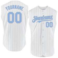 Charger l&#39;image dans la galerie, Custom White Light Blue Pinstripe Red Authentic Sleeveless Baseball Jersey
