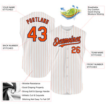 Charger l&#39;image dans la galerie, Custom White Orange Pinstripe Black Authentic Sleeveless Baseball Jersey
