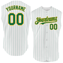 Charger l&#39;image dans la galerie, Custom White Kelly Green Pinstripe Red Authentic Sleeveless Baseball Jersey
