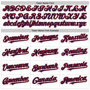 Custom White Navy Pinstripe Red Authentic Sleeveless Baseball Jersey