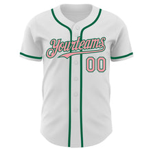 Charger l&#39;image dans la galerie, Custom White Medium Pink-Kelly Green Authentic Baseball Jersey
