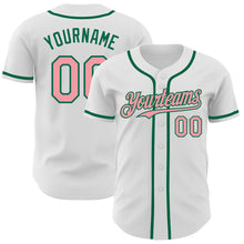 Charger l&#39;image dans la galerie, Custom White Medium Pink-Kelly Green Authentic Baseball Jersey
