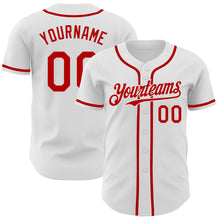 Charger l&#39;image dans la galerie, Custom White Red Authentic Baseball Jersey
