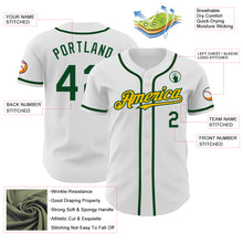 Load image into Gallery viewer, Custom White Green-Gold Authentic Baseball Jersey
