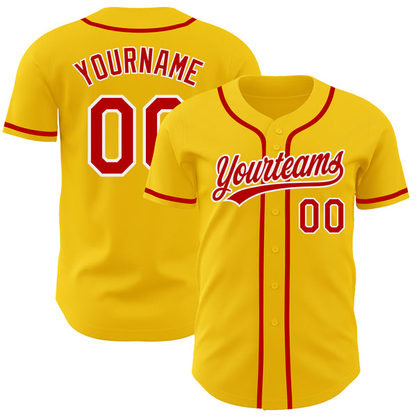 Cheap Custom Red Old Gold-White Authentic Baseball Jersey Free Shipping –  CustomJerseysPro