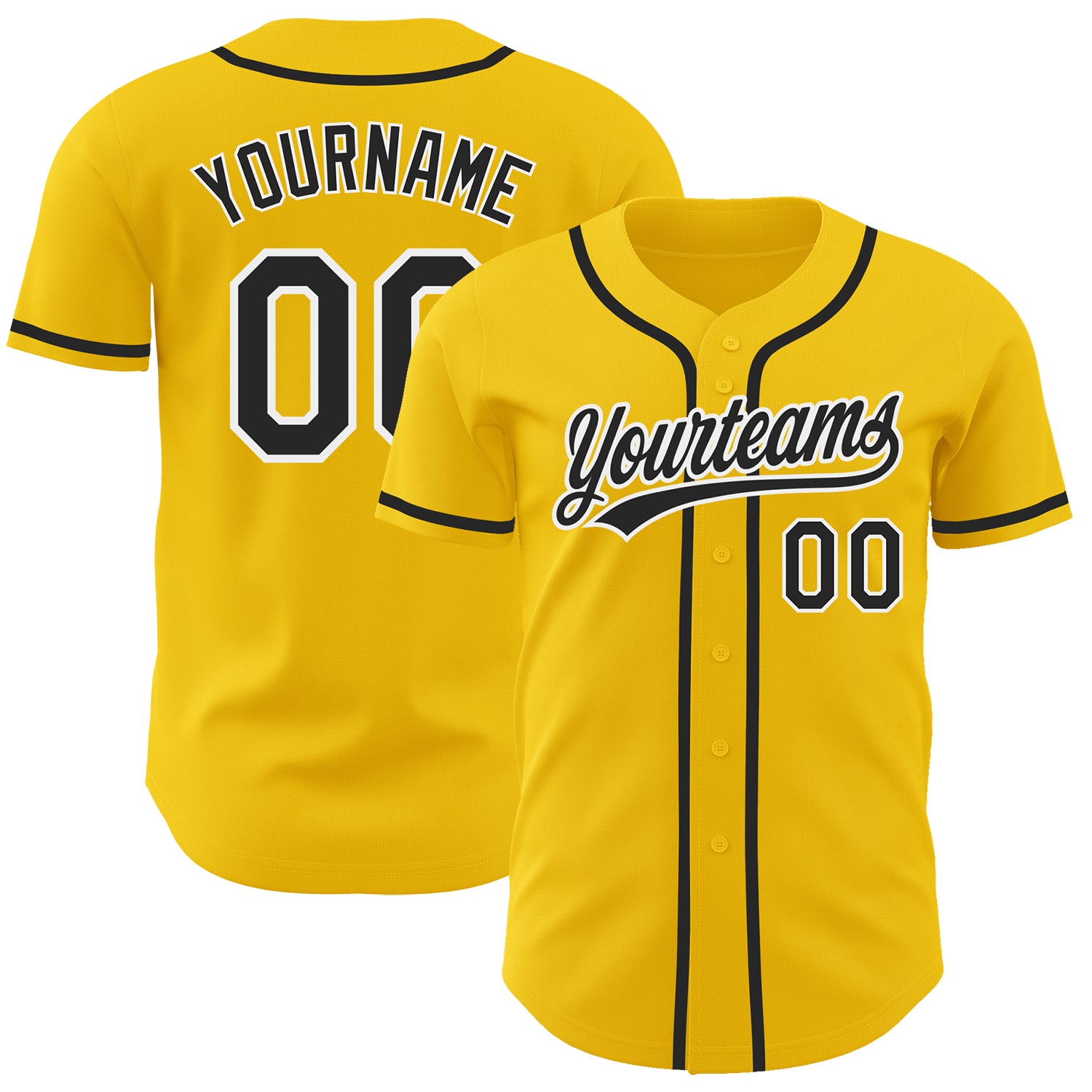 Custom Baseball Jersey White Yellow-Black Authentic Men's Size:3XL