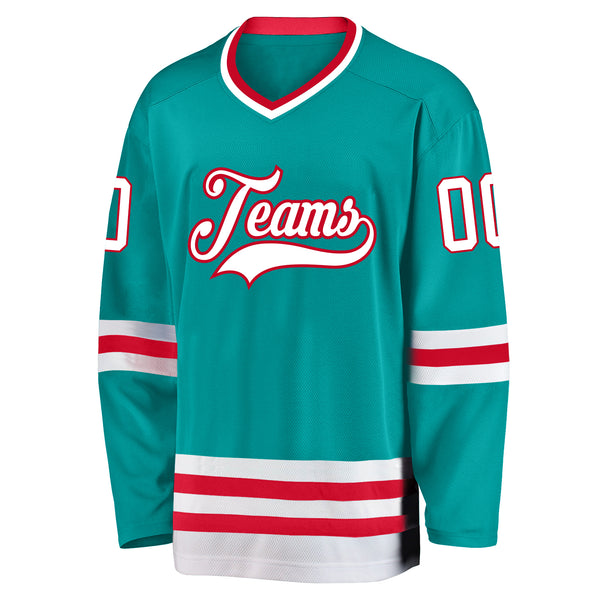 Cheap Custom Green White-Red Hockey Jersey Free Shipping – CustomJerseysPro