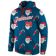 Загрузить изображение в средство просмотра галереи, Custom Stitched Aqua Red-White Christmas 3D Sports Pullover Sweatshirt Hoodie
