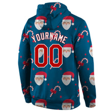 Загрузить изображение в средство просмотра галереи, Custom Stitched Aqua Red-White Christmas 3D Sports Pullover Sweatshirt Hoodie
