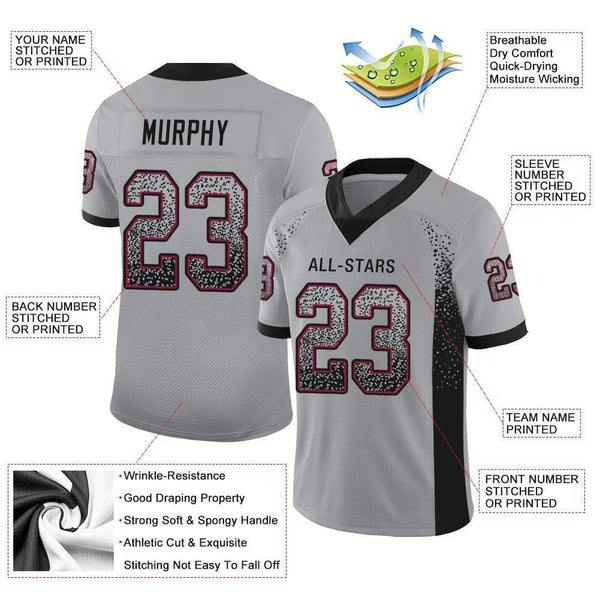 Cheap Custom Cardinal Black-White Mesh Split Fashion Football Jersey Free  Shipping – CustomJerseysPro