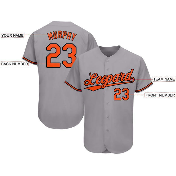Custom Gray Orange-Black Baseball Jersey – CustomJerseysPro