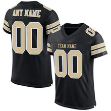 Load image into Gallery viewer, Custom Black Vegas Gold-White Mesh Authentic Football Jersey
