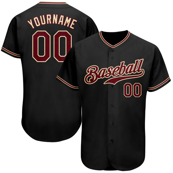 Sale Build Khaki Baseball Authentic Black Jersey Crimson – CustomJerseysPro