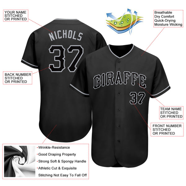 Create Baseball Black Black Authentic Gray Jersey Clearance