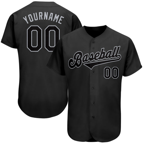 Sale Build Gray Baseball Authentic Black Jersey Black – CustomJerseysPro