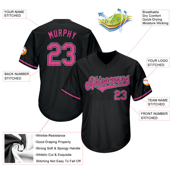 Sale Build Pink Baseball Authentic Black Jersey Black