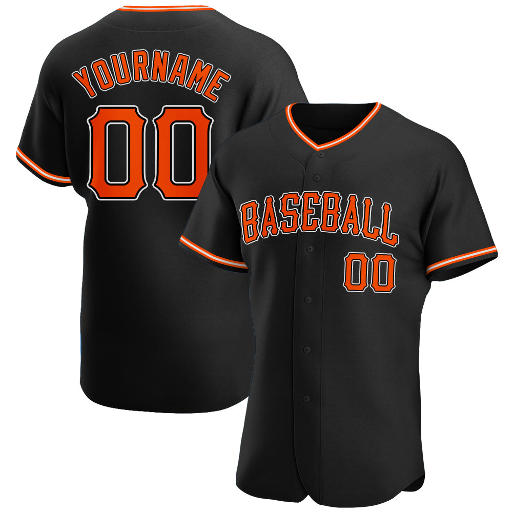 Custom Orange Black-White Baseball Jersey – CustomJerseysPro