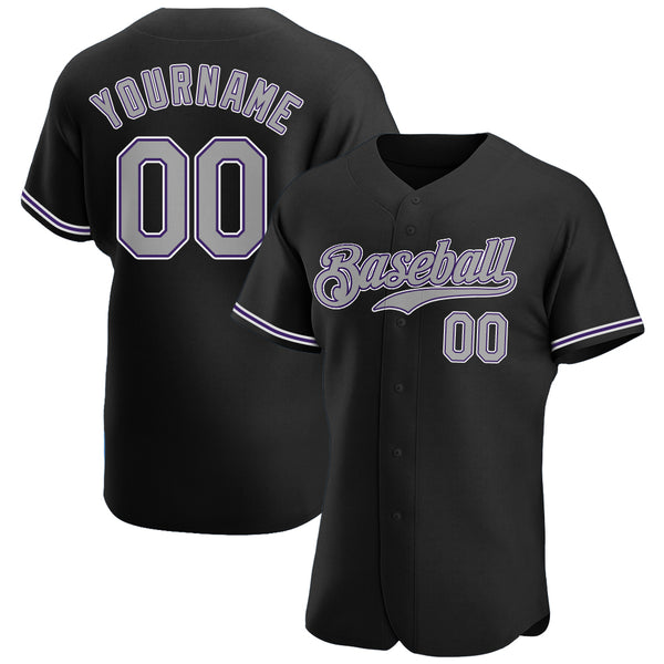 Sale Build Black Baseball Authentic Gray Jersey Purple – CustomJerseysPro