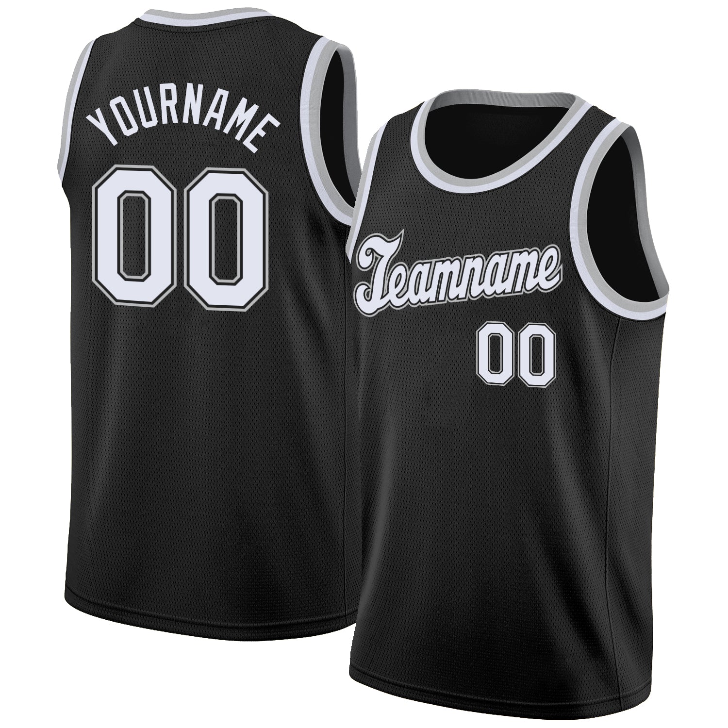 Custom Gray Black Round Neck Suit Basketball Jersey – CustomJerseysPro