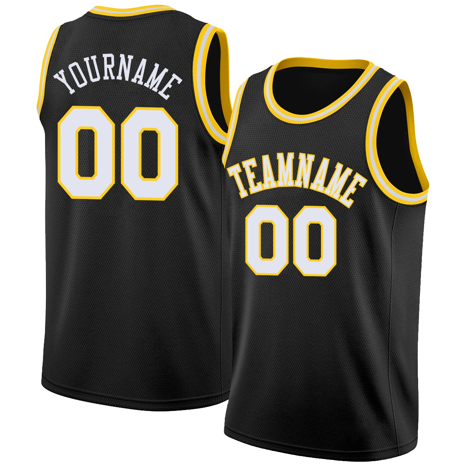 Sale Build White Basketball Gold Rib-Knit Jersey Black