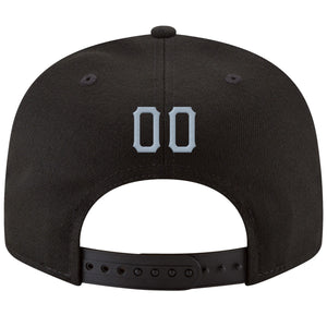 Custom Black Light Gray-White Stitched Adjustable Snapback Hat