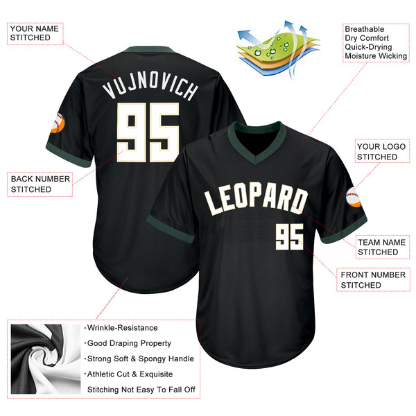 Sale Build Hunter Green Baseball Authentic Black Throwback Shirt White –  CustomJerseysPro