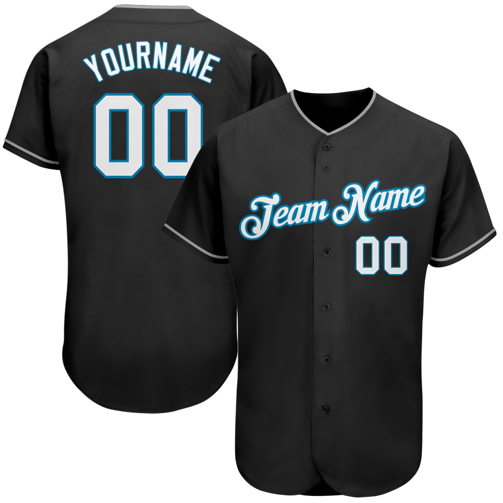 Sale Build Panther Blue Baseball Authentic Black Jersey White –  CustomJerseysPro