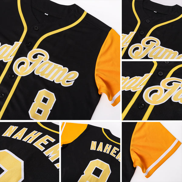 Sale Build White Baseball Authentic Black Jersey Gold – CustomJerseysPro