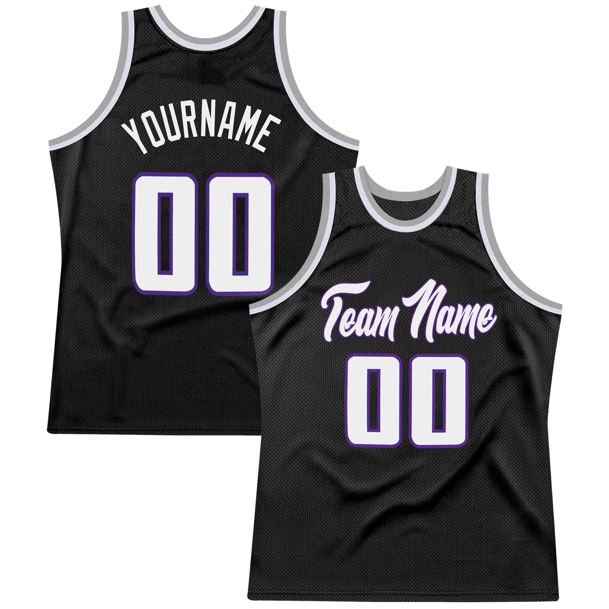 PLAIN BASKETBALL JERSEY PURPLE-BLACK-WHITE