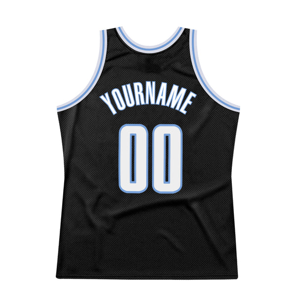 Sale Build Light Blue Basketball Authentic Black Throwback Jersey