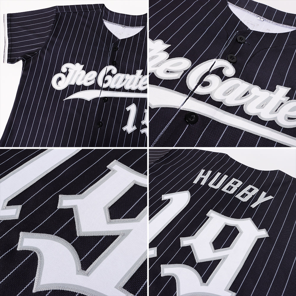 Cheap Custom Purple Black Pinstripe White-Gray Authentic Baseball Jersey  Free Shipping – CustomJerseysPro