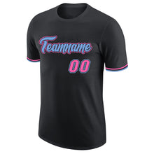 Load image into Gallery viewer, Custom Black Pink-Light Blue Performance T-Shirt
