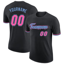 Charger l&#39;image dans la galerie, Custom Black Pink-Light Blue Performance T-Shirt
