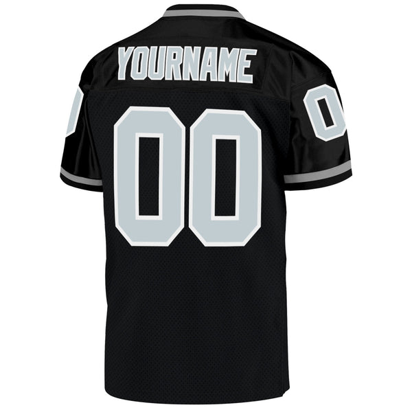 Cheap Custom Black Black-White Mesh Authentic Football Jersey Free Shipping  – CustomJerseysPro