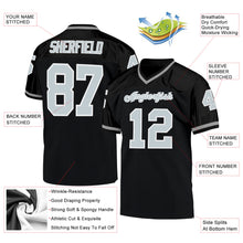 Загрузить изображение в средство просмотра галереи, Custom Black Silver-White Mesh Authentic Throwback Football Jersey
