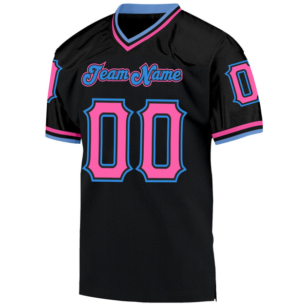 Cheap Custom Black Red-Light Blue Mesh Authentic Throwback Football Jersey  Free Shipping – CustomJerseysPro