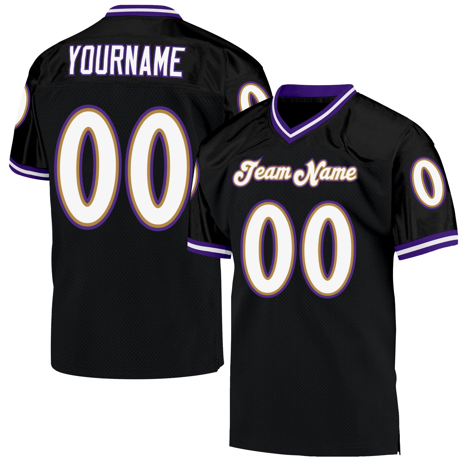 Cheap Custom Purple Black-White Mesh Authentic Football Jersey Free  Shipping – CustomJerseysPro